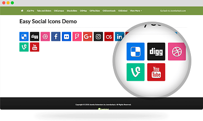 Easy Social Icons Joomla Extension